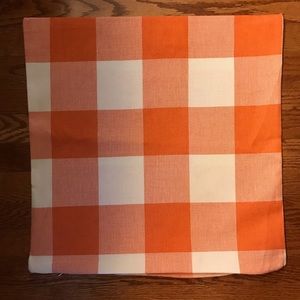 3/$20 - 💐Spring🌺 19x19 Orange & White Plaid Pillow Cover